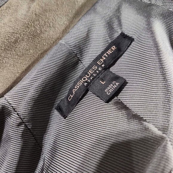 Classiques Entier Brown Gray Leather Jacket - Picture 5 of 9